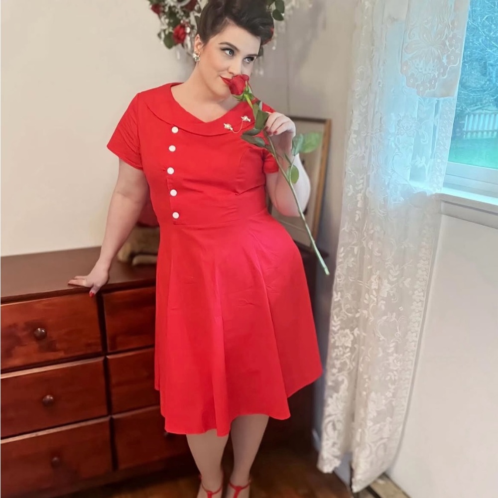 Va-Va-Voom Vintage! Red A-Line Dress by Wedtrend
